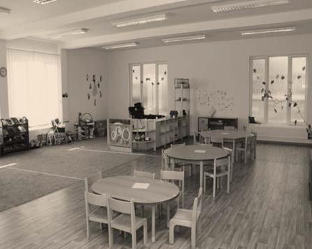 Interiér přístavby mateřské školy